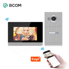 Bcom 4 écran tactile filaire 7 pouces ip interphone visible, supporte l&#39;application tuya cate 5/6 système d&#39;interphone système de sécurité intelligent